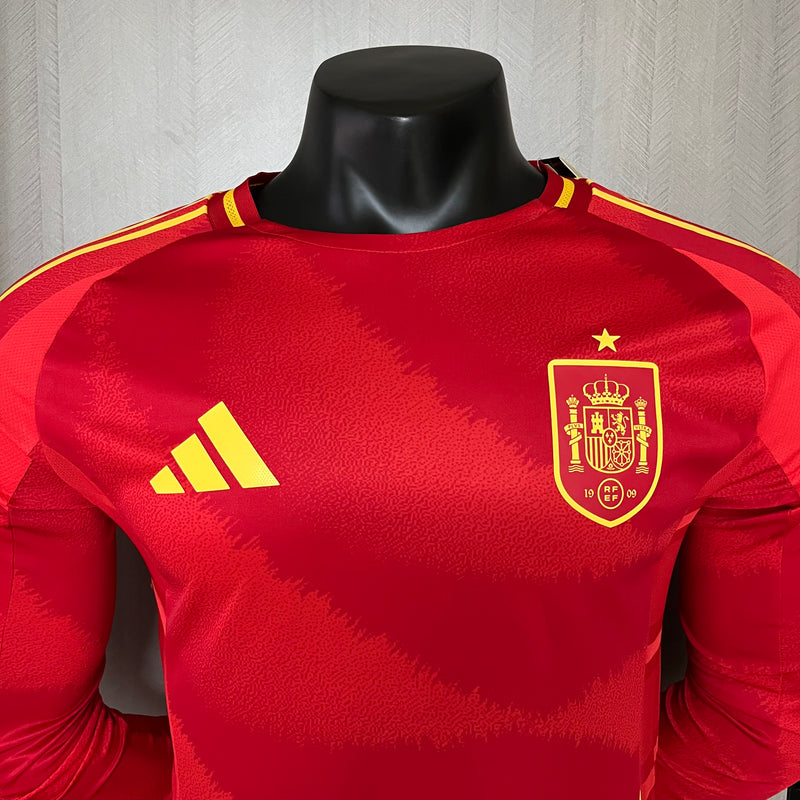 Camisa Espanha 2024/25 Home Manga Longa Versão Jogador