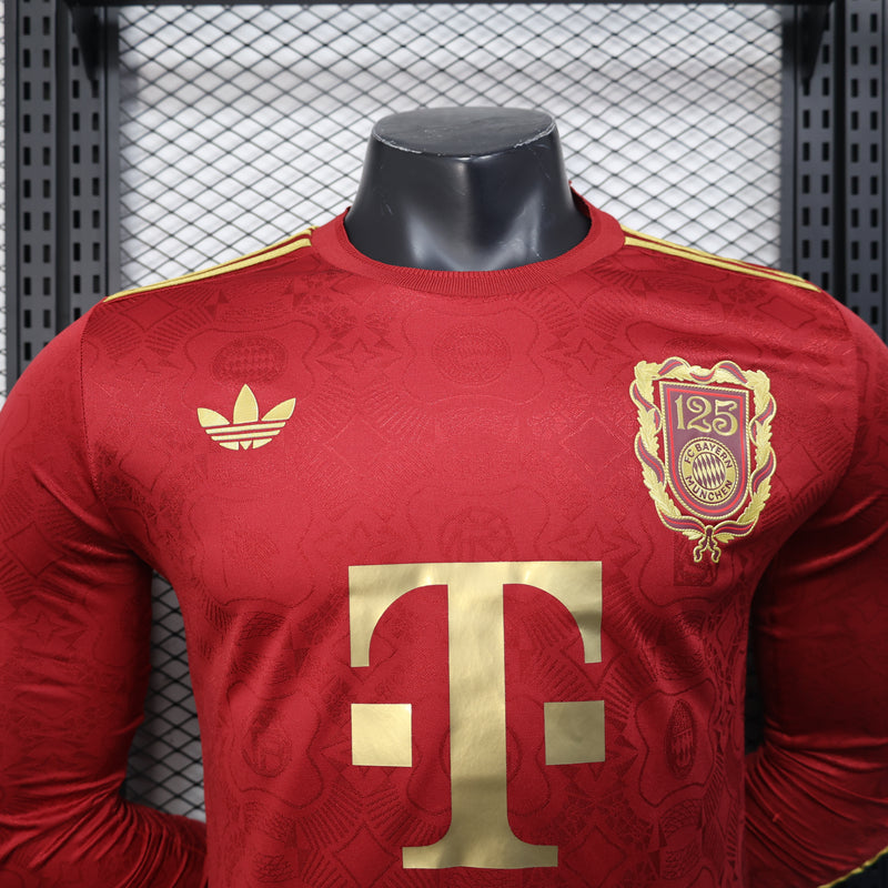 Camisa Bayern de Munique Manga Longa 2025/26 Edição Especial 125 Anos versão jogador