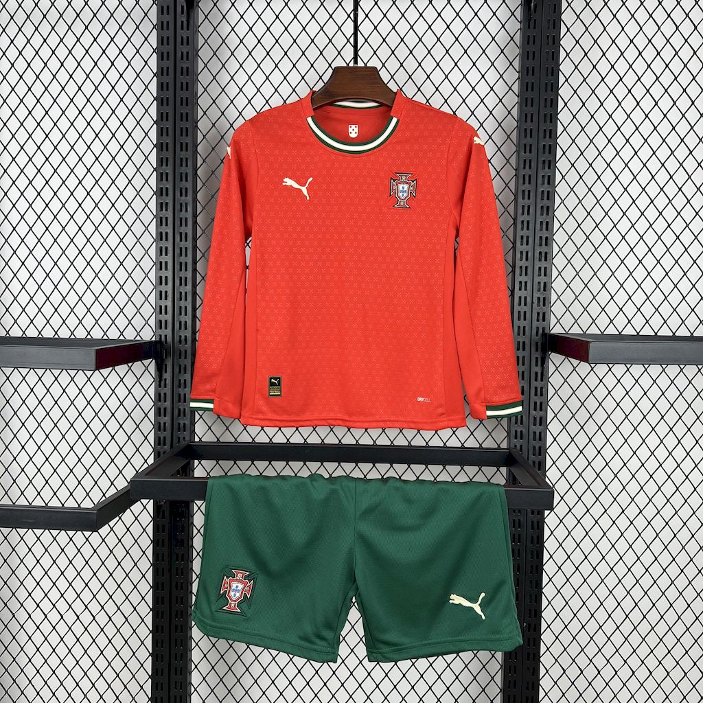 Conjunto Infantil Portugal 2025/26 Home Manga Longa