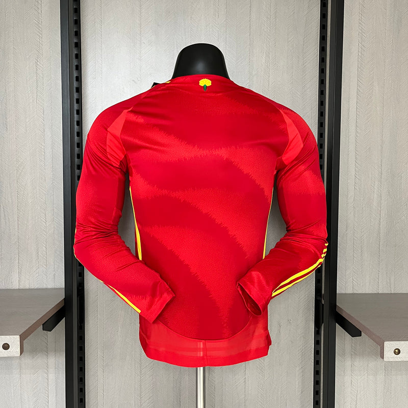 Camisa Espanha 2024/25 Home Manga Longa Versão Jogador