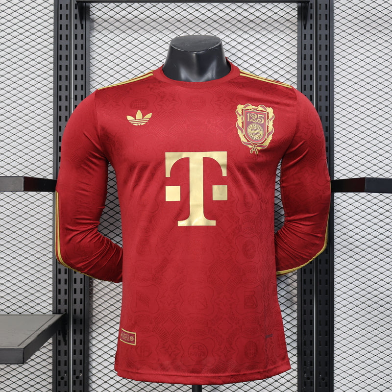 Camisa Bayern de Munique Manga Longa 2025/26 Edição Especial 125 Anos versão jogador