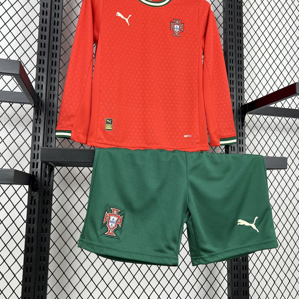 Conjunto Infantil Portugal 2025/26 Home Manga Longa