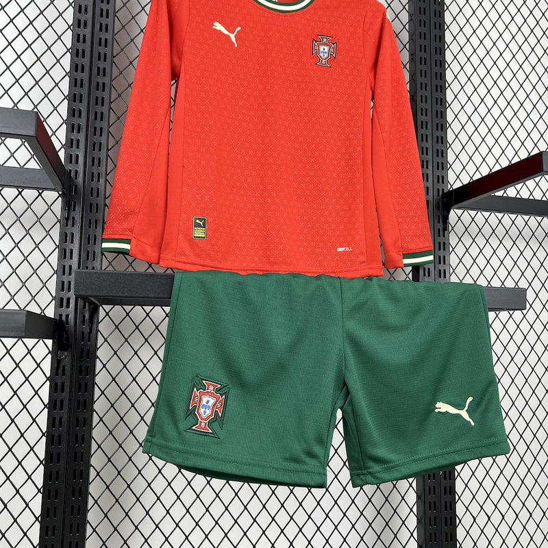 Conjunto Infantil Portugal 2025/26 Home Manga Longa